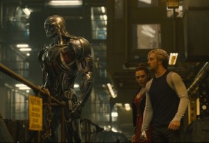 Ultron (James Spader) with Wanda (Elizabeth Olsen) and Quicksilver (Aaron-Taylor Johnson). Photo from marvel.com