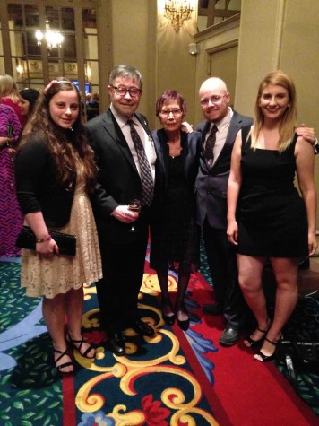 Editor-in-Chief Ilana Gale, Dr. Judea Pearl, Ruth Pearl, Former Online Editor-in-Chief Christopher Bower and Former Print Editor-in-Chief Natalie Moore were talking with each other before the awards dinner began. 