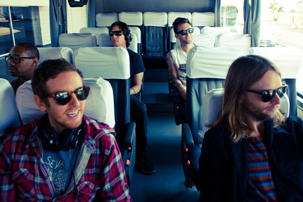 Popular pop-rock band, Maroon 5 in Rio De Janerio, Brazil on Oct. 1, 2011 on their way to the annual Rock in Rio, a internationally known music festival. 