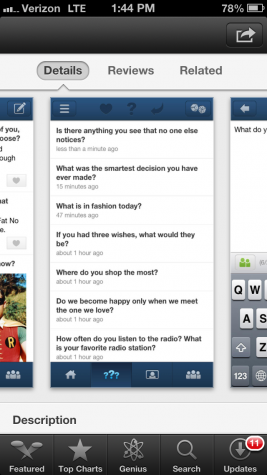 Screenshot from the Apple App Store  In ask.fm, people make profiles and anyone can ask or answer questions.