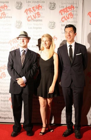 Online Editor in Chief Chris Bower, Editor in Chief Natalie Moore and former Editor in Chief Carlos Godoy represented The Pearl Post at the 56th Annual Los Angeles Press Club Awards. Photo by Kerstin Alm.