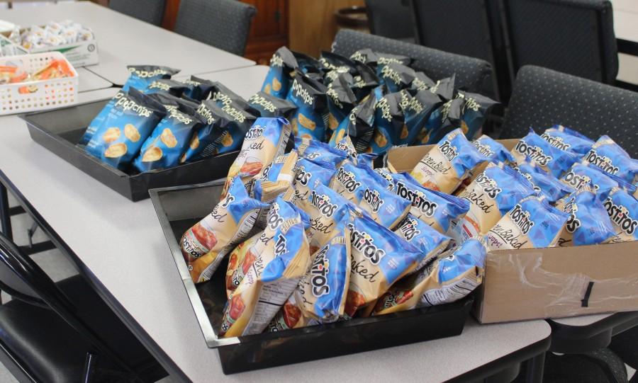 School administrators have prohibited students from selling unhealthy items such as sodas or candy in favor of the more healthful items sold in the student store such as baked potato or corn chips
