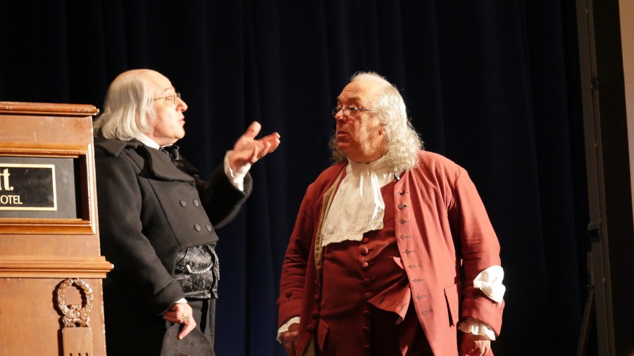 Before the first keynote address, convention attendees were treated to a brief skit featuring the Founding Fathers that focused on the importance of First Amendment rights. Photo by Julia Torres.