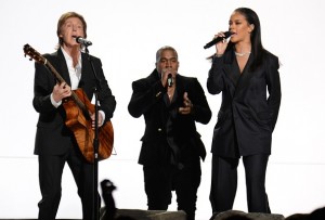 Paul McCartney, Kanye West and Rihanna perform. Photo from grammy.com