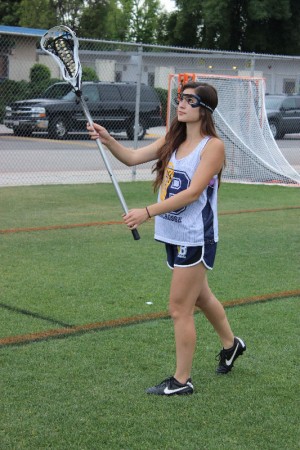 Sophomore Brianna Lopez works on her stick work during lacrosse practice at BCCHS' fields.  