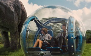 In "Jurassic World," humans enjoy the amusement parks that features dinosaurs. Photo from jurassicworldmovie.com
