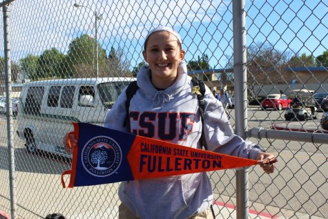 Varsity soccer player Hailey Pohevitz celebrates National Signing Day at BCCHS. 