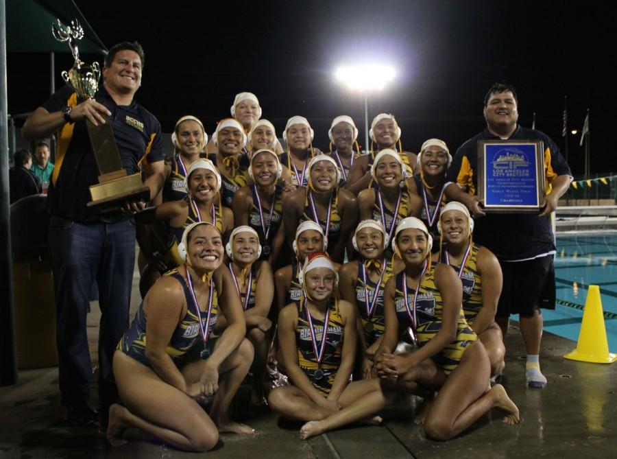 The Birmingham Community Charter High Schools girls water polo team won the championship for the first time against Eagle Rock.