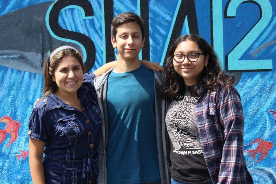 From left to right
Senior Juliette Tafoya, sophomore Michael Chibachian and sophomore Amanda.