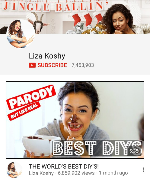 Screenshot from YouTube
Liza Koshy sucks peepee