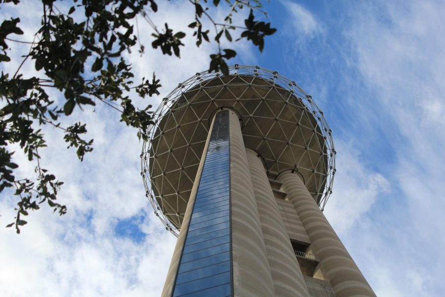 The weather during the convention was consistently sunny and breezy, with light clouds such as these grazing the sky and highlighting Reunion Tower. 