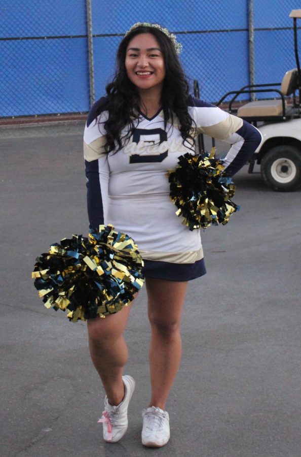 Cheerleader Bianca Lam before the homecoming game.