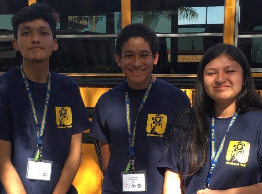 Juniors Adrian Contreras, Andrés Perkins and Mariana Sifuentes attend the Chicano Youth Leadership Program at Camp Hess Kramer from April 6 - 8