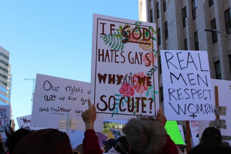 A poster at the Womens March in January 2018.