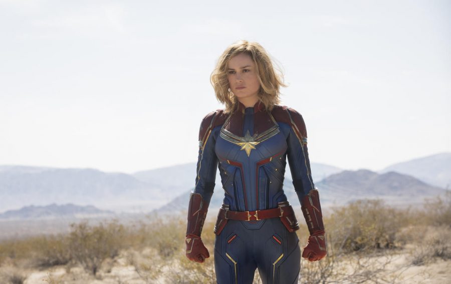 Brie Larson from the 2015 drama film “Room” depicts Marvel’s first female-lead, Captain Marvel.