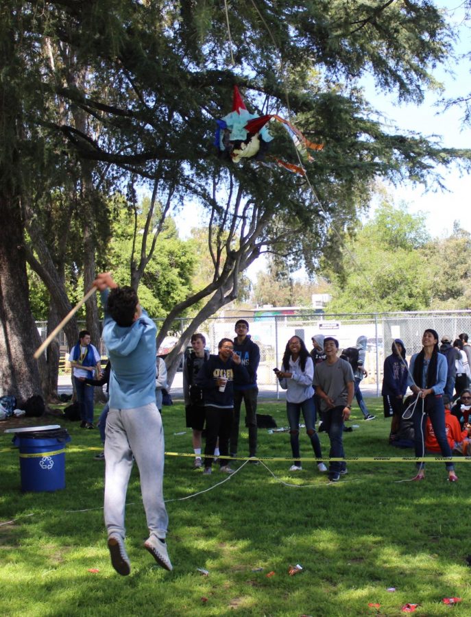 Students were able to participate and hit one of the two piñatas during Fiesta Friday on March 29. 