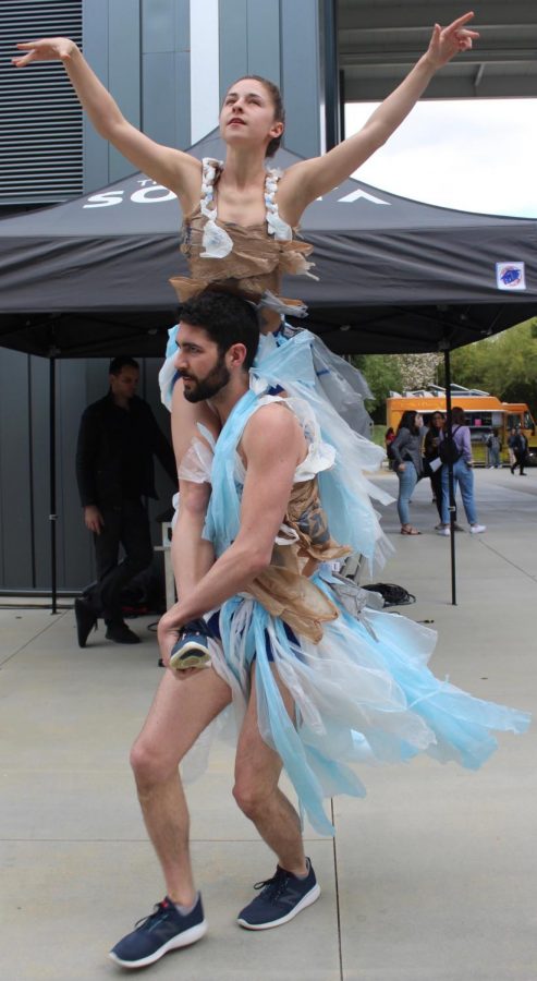 California State University Northridge students perform Artichoke Dance, choreographed by Lynn Neuman at the Future Currents festival on April 5. 