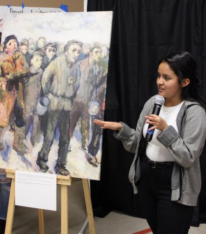 Sophomore Natalie Castillo discusses the connection she feels with a painting.