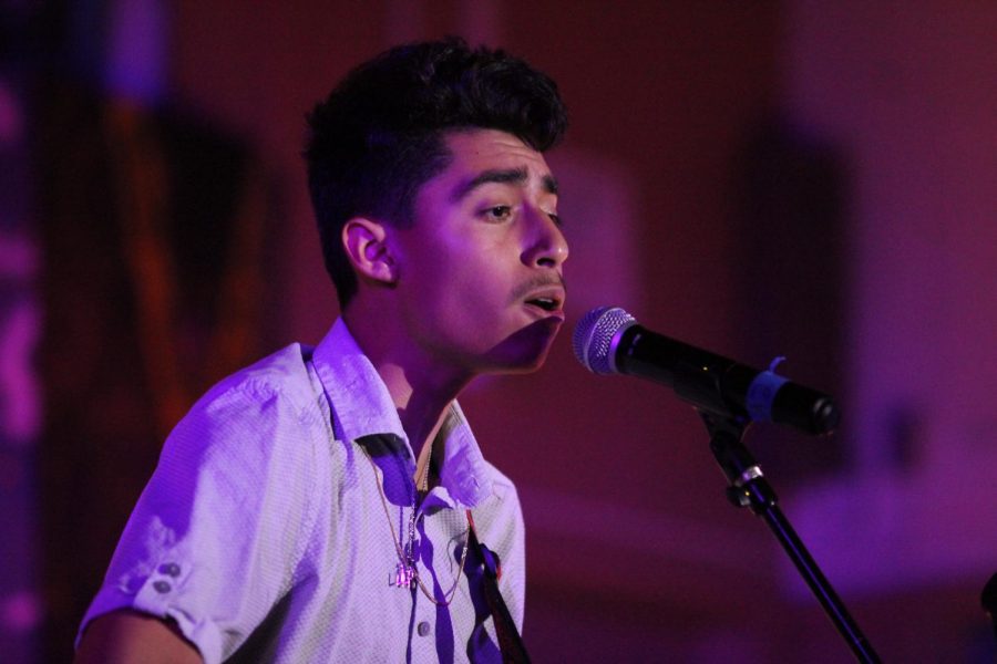 Sophomore Devin Contreras sings “Remembering Sunday” at the L.A. After Dark spring show. 