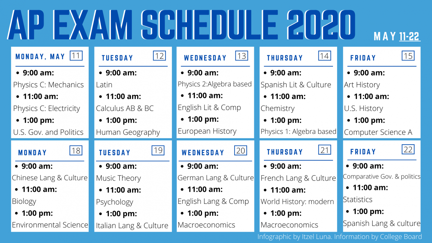 ap exam schedule 2022