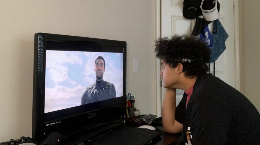 Marvel enthusiast and Digital Media Editor-In-Chief Harlow Frank watches late actor Chadwick Boseman portray one of his iconic roles as the Black Panther on Sept. 2.