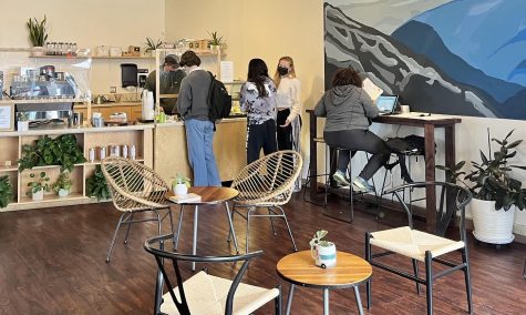 Students relax and unwind after school at Yonder Coffee on Feb 14. Located a short bus ride away from school, Yonder Coffee gives students a comfortable environment to hang out with friends. 