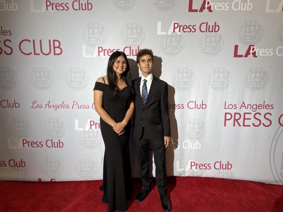Former Newsmagazine Editor-in-Chief Valeria Luquin and former Sports and Tech Editor Branden Gerson attended the 64th annual Los Angeles Press Club’s Southern California Journalism Awards on June 25. 