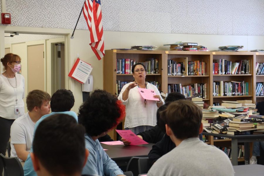 Counselor Martina Torres met with the senior class  on June 8 to go over a senior checklist before they are allowed to graduate. 
