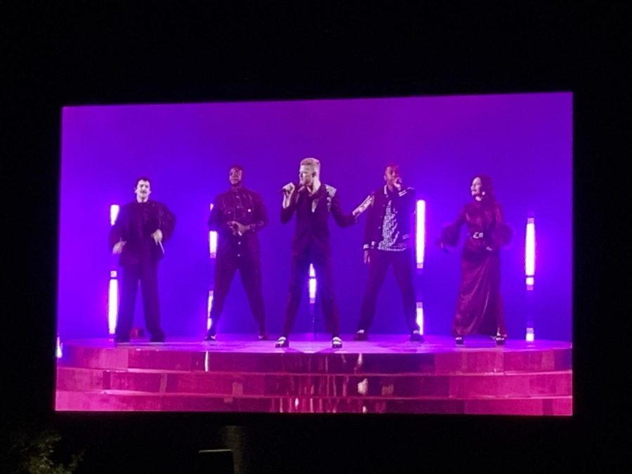 Pentatonix performs the opening number of their show at the Hollywood Bowl on Sept. 29.