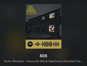 “505” by Arctic Monkeys is an alternative rock song about the longing to go back to an era when the relationship was still young and romantic.
