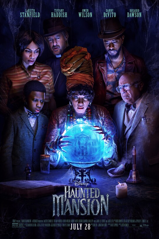 The movie Haunted Mansion is a reboot adaptation of the 2003 horror comedy “The Haunted Mansion” based on the Disneyland attraction.