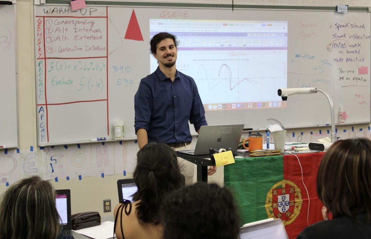 This is Gonçalo Sousa’s first year teaching and he is going to be filling a position that has been vacant since early 2022. He is currently teaching geometry, precalculus, AP Calculus and Portuguese.