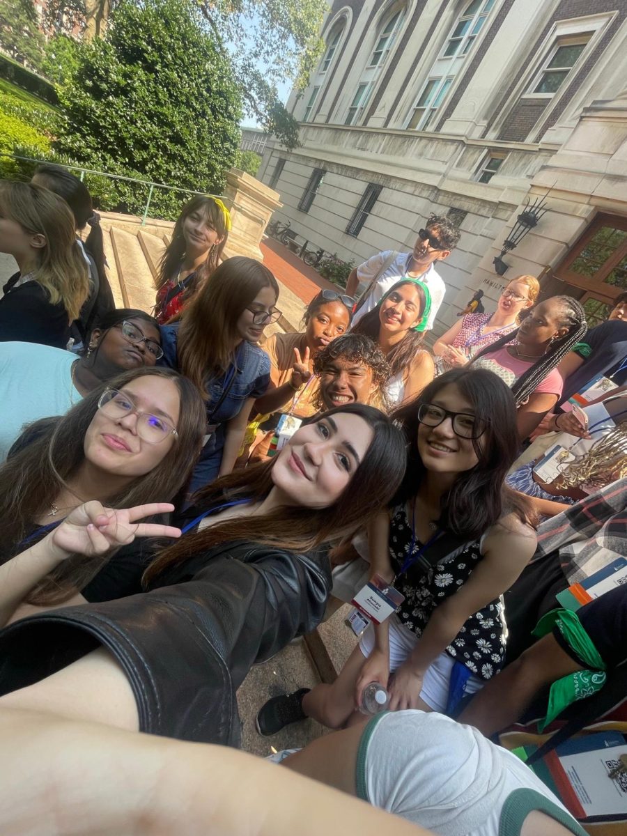 Senior Maggie Simonyan hangs out with Alexander Hamilton Scholar peers at Columbia University during New York Leader Week on July 11. Alexander Hamilton Scholars is a five-year program that empowers high-achieving, underserved young leaders to thrive in college and beyond.