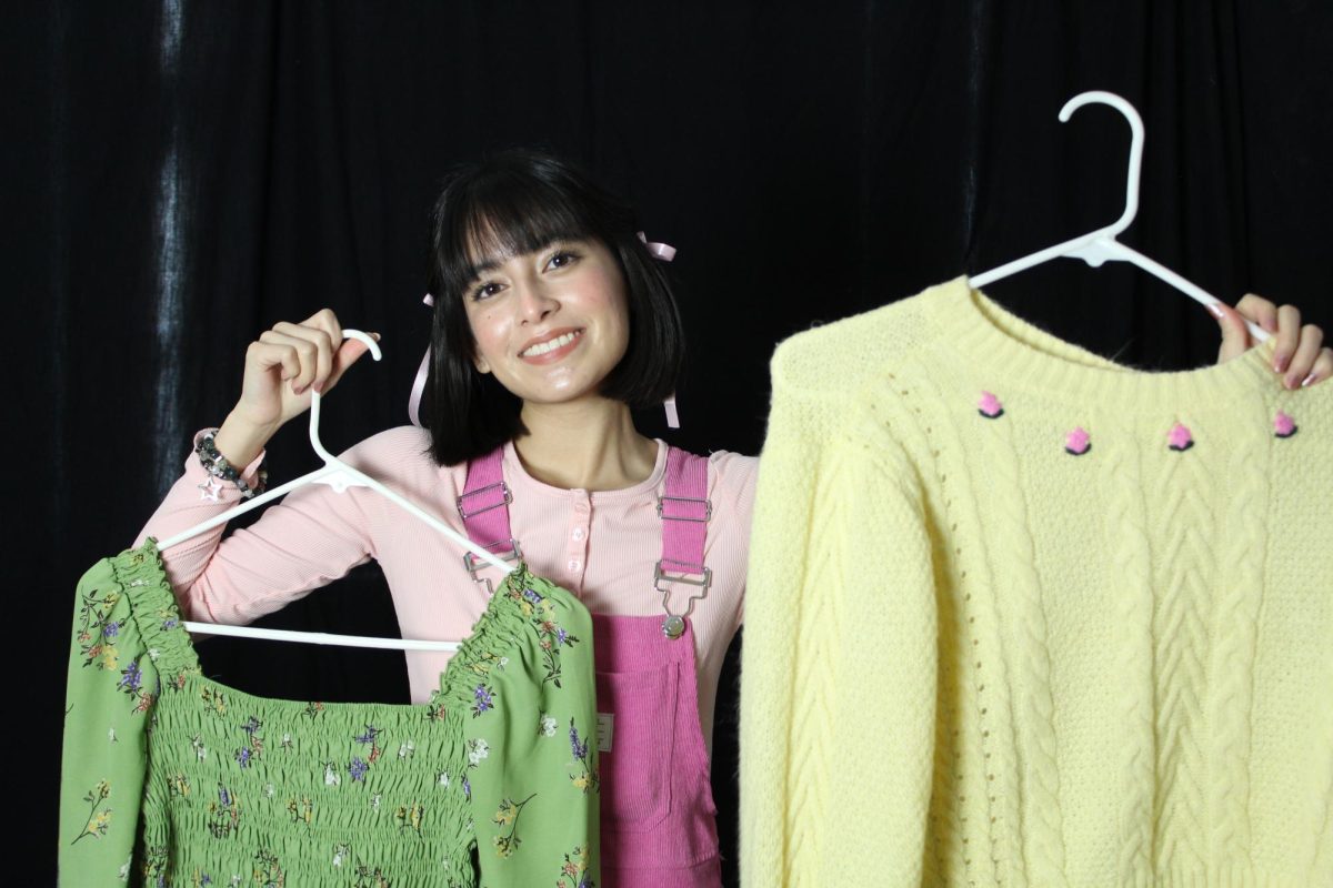 Junior Genesis Cuellar-Figueroa displays an array of clothes found at @geesvirtualcloset on Instagram.