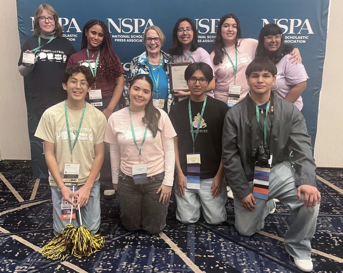 DPMHS Student Medias staff attend the Online Pacemaker finalists ceremony at the national high school journalism convention in Seattle  on April 25, 2025. On March 12, The Pearl Post website was named a finalist for the Online Pacemaker for the second year in a row.