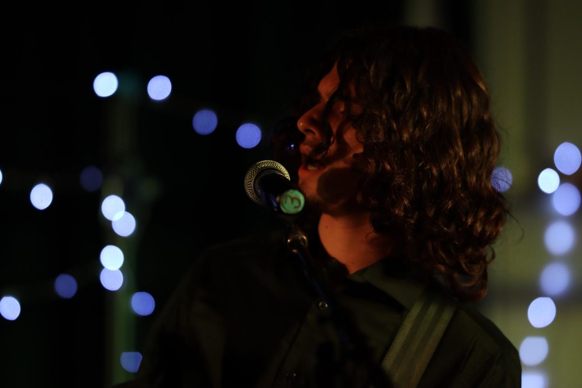 Junior Mateo Zazueta sings “Blow Up the Outside World” by Soundgarden during the World Music Day on Oct. 30.