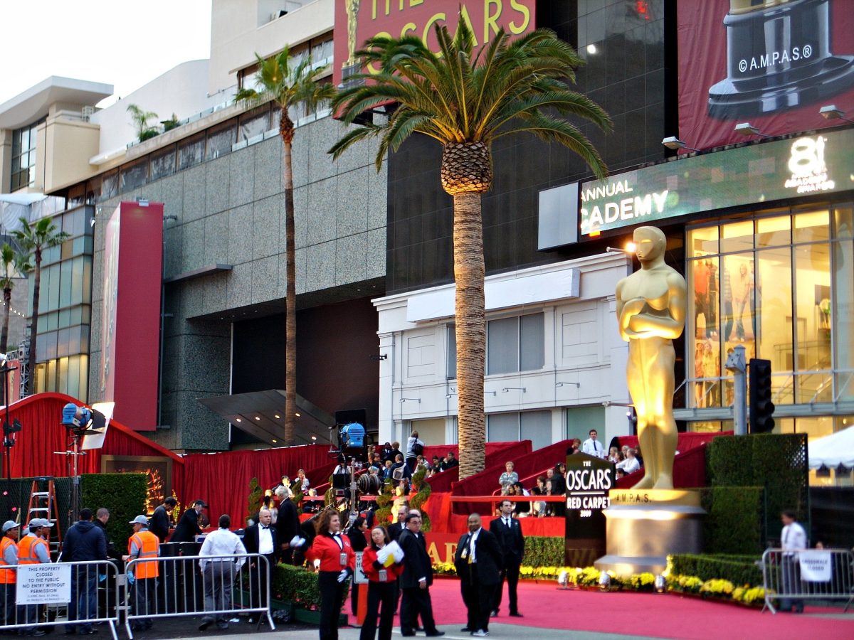 The red carpet at the intersection of Hollywood and Highland during the 81st Academy Awards Ceremony on Feb. 22, 2009.  The 98th Academy Awards ceremony will be hosted by Conan O’Brien in the Dolby Theatre in Hollywood on March. 15. This event highlights many people in the film indusrty and its many accomplishments. 
