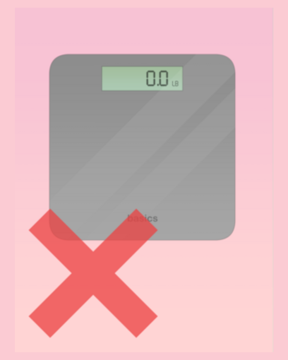 Obsessing over weight and perceived fatness may not be the best approach for health. This hand-drawn image encourages people to focus on habits rather than stressing over numbers on a scale. This idea is a core tenet of Health at Every Size.